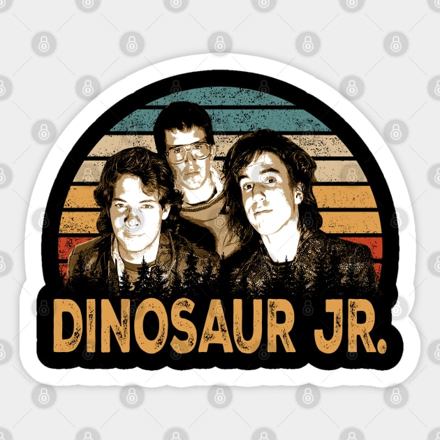 Ear-Bleeding Country Dinosaurs Jr. Band-Inspired T-Shirts for the True Fans Sticker by woman fllower